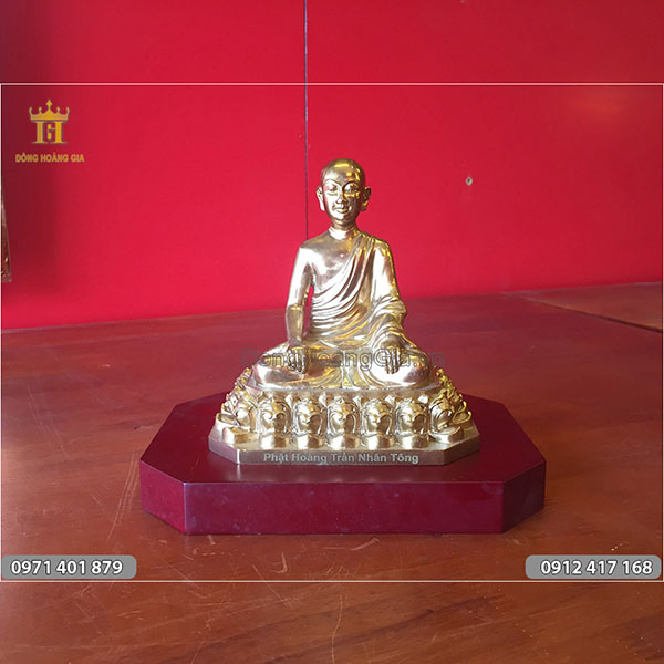 tượng đồng Phật hoàng Trần Nhân Tông 20cm